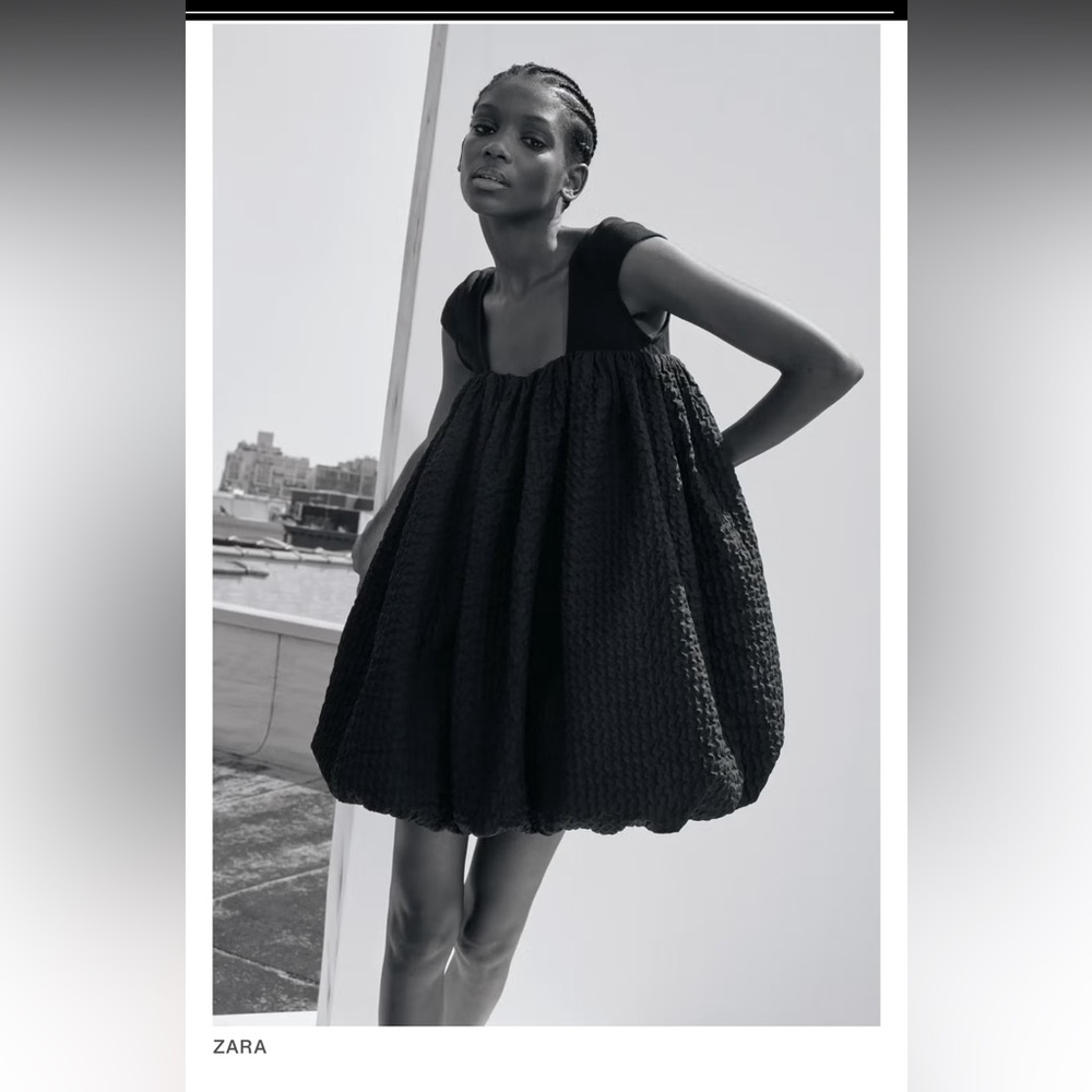 Zara Elegant Black Shirt Dress